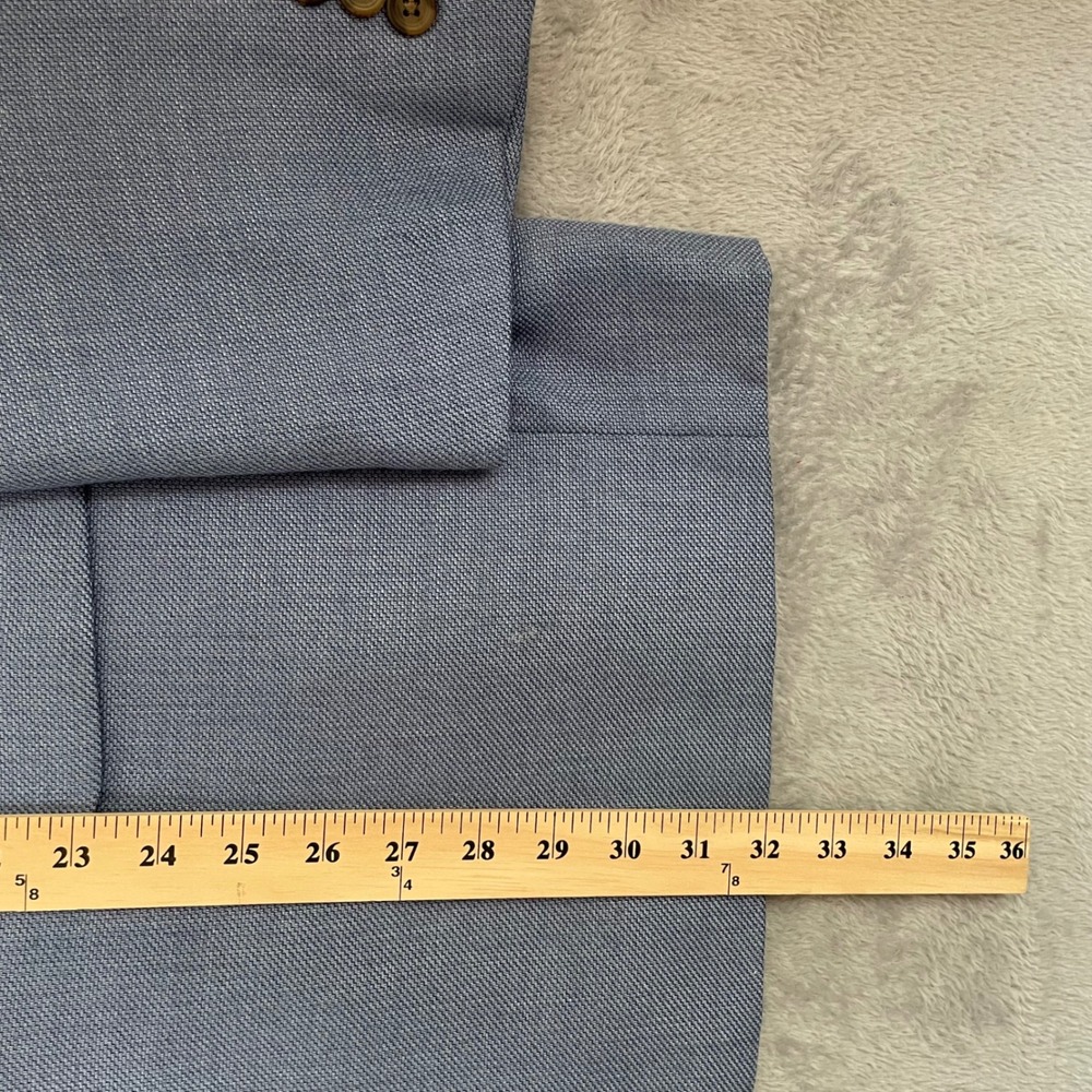 Chaps Sports Coat Blazer Mens 50R Light Blue Paisley Lining Linen Blend Preppy - Picture 8 of 10